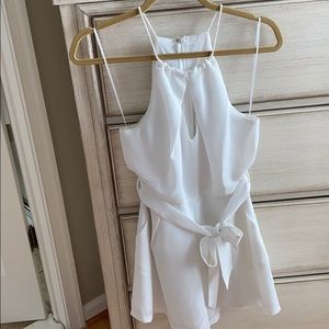 White romper with keyhole neck